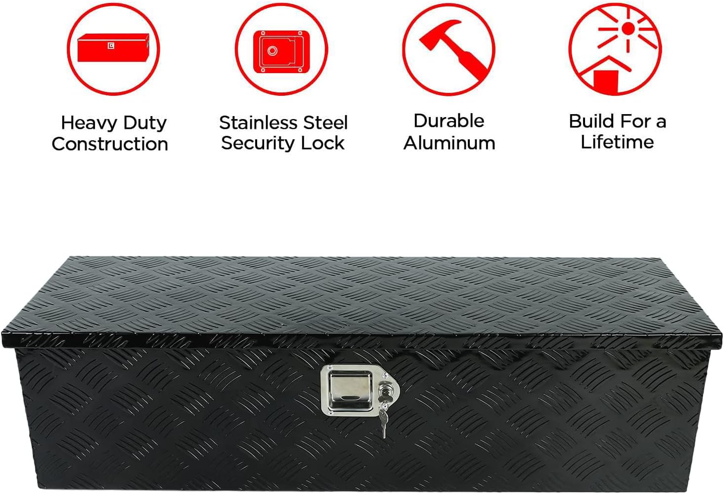 Black Aluminum Underbody Tool Box 30X13X10 Inch S647812