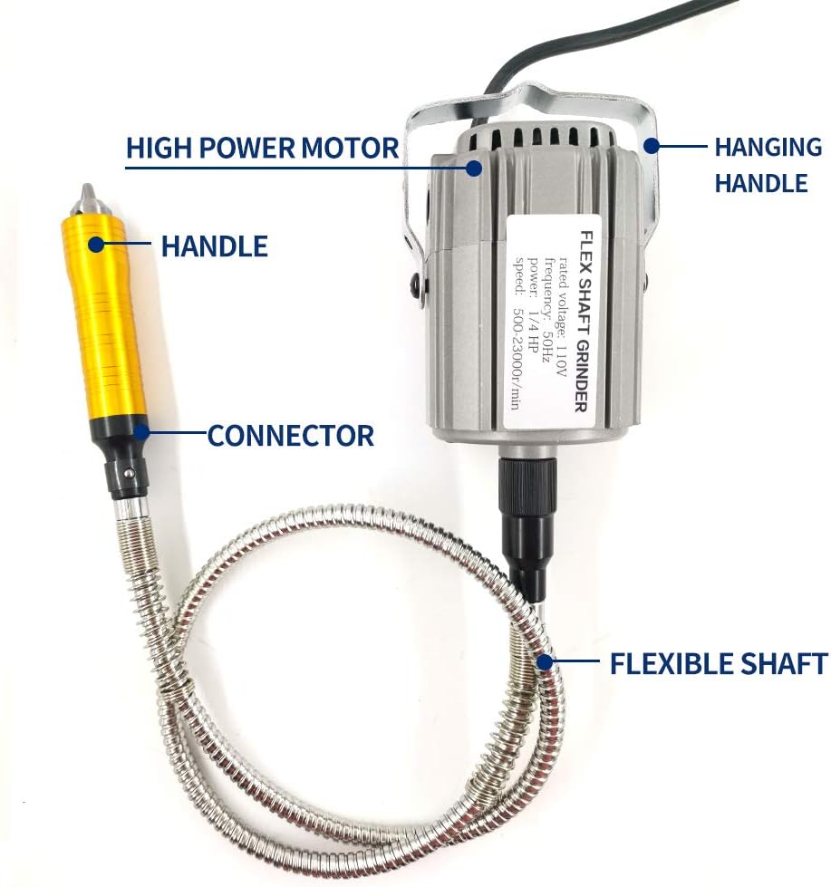 Flex Shaft Rotary Tool 780W 6.5MM Hanging Grinder Carver with Foot Pedal Control E465