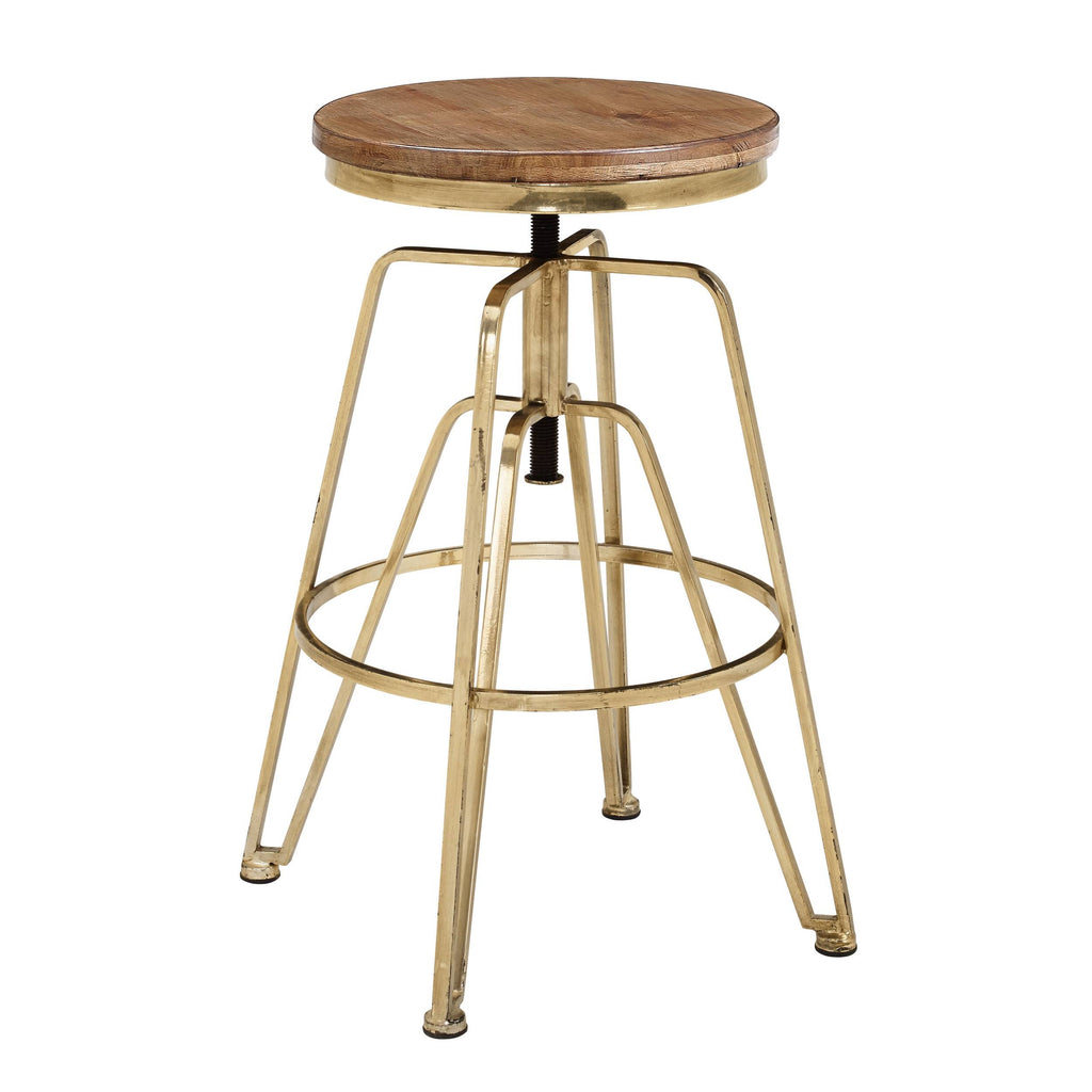Adjustable Wood and Metal Stool K74842