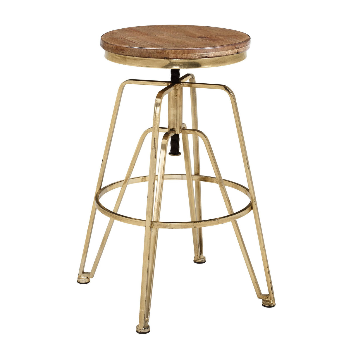Adjustable Wood and Metal Stool K74842