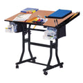 Black Melamine Drafting Table with Chair H856