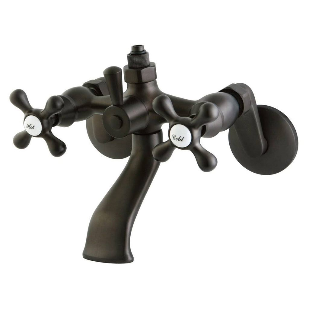 Polished Chrome Wall Mount Tub Faucet with Riser Adapter D3090