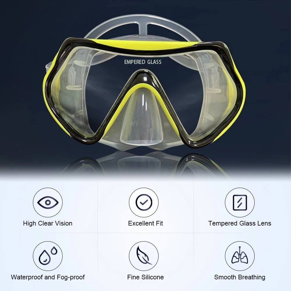 Diving Goggles, Snorkel And Adjustable Fins P69577
