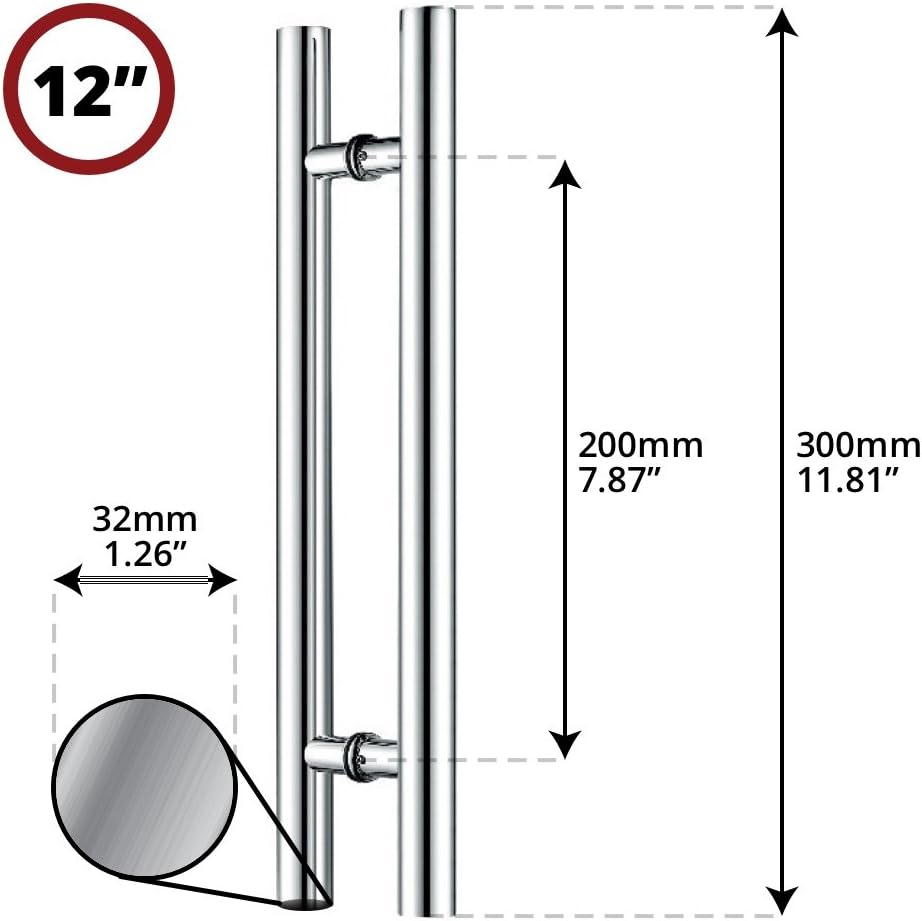 48 inch Brushed Stainless Steel Pull Push Door Handles C801