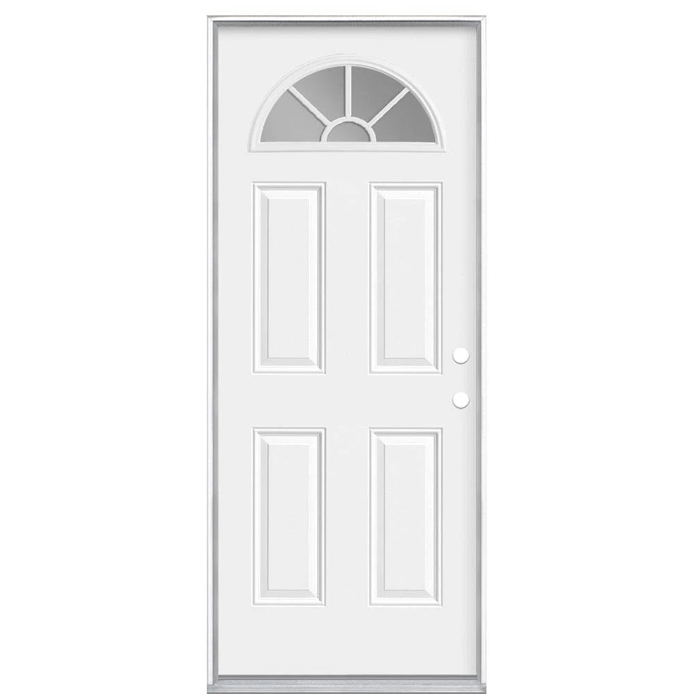 Primed White Steel Prehung Front Exterior Door W94509