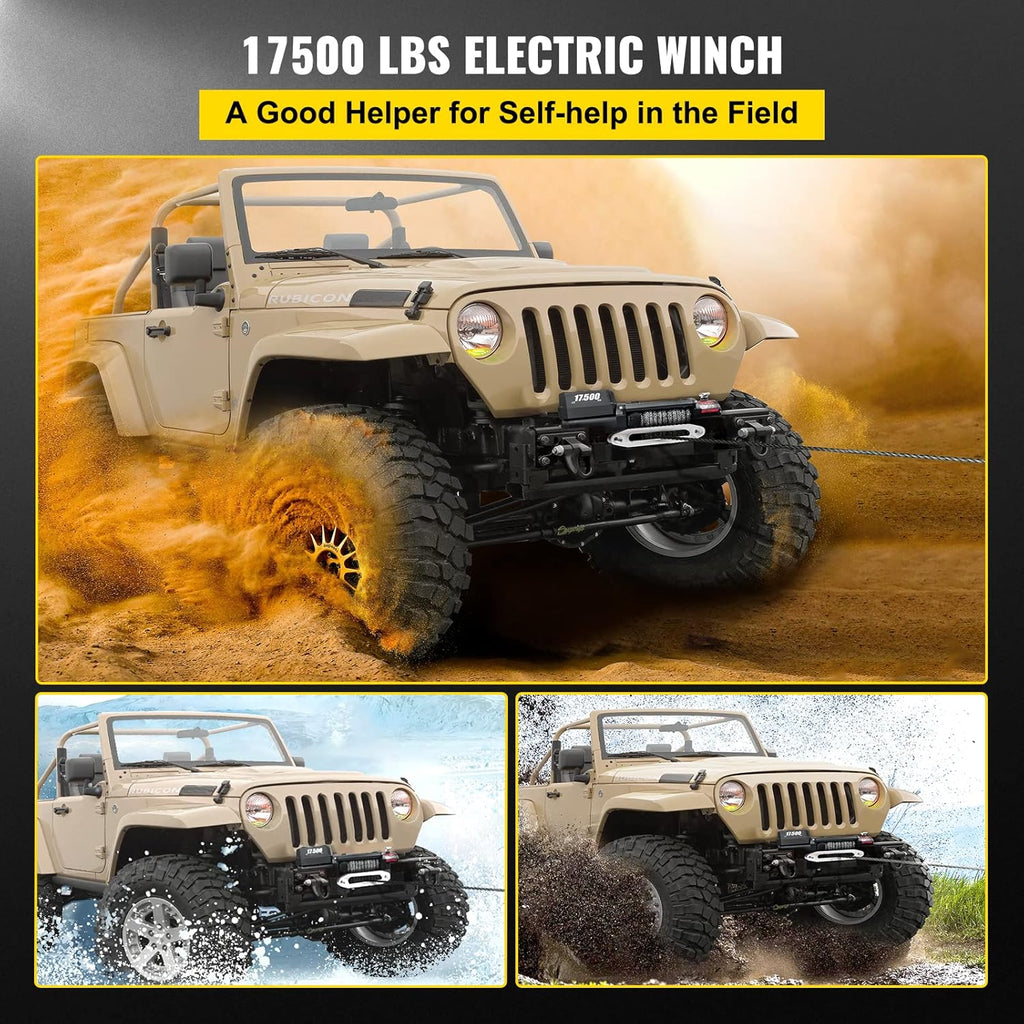 17500lb 12V Electric Winch with Wireless Remote Control N9944