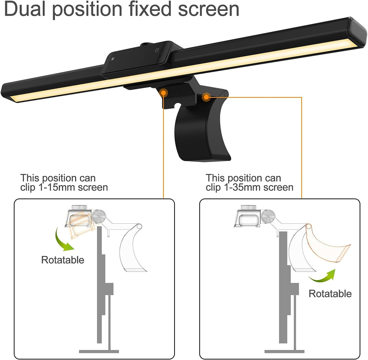 Black LED Monitor Light Bar with Touch Control D942
