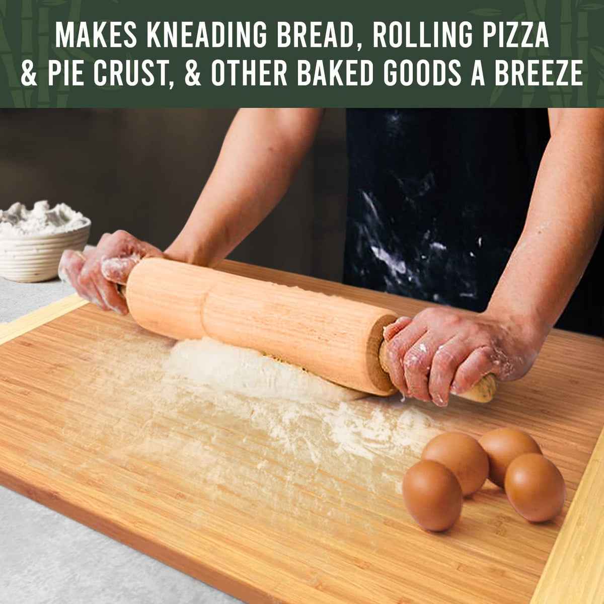 Bamboo Cutting Board with Handles and Juice Groove, Pack of 2 M241587