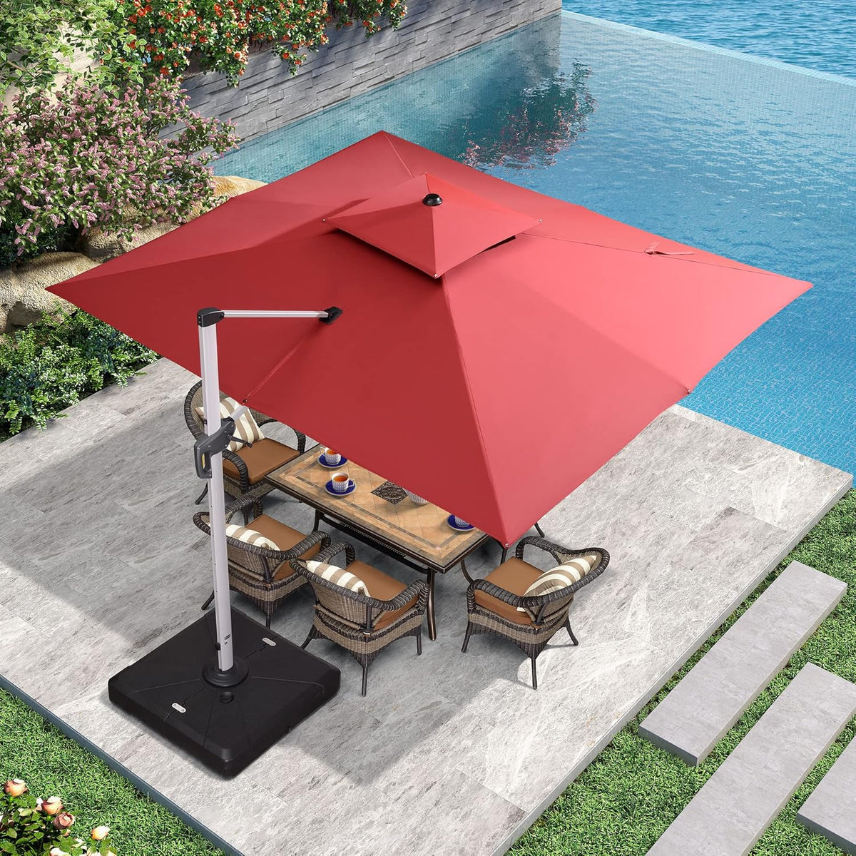 Grey Cantilever Patio Umbrella W945