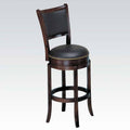 Espresso Finish Wood High Back Swivel Bar Stool L84444