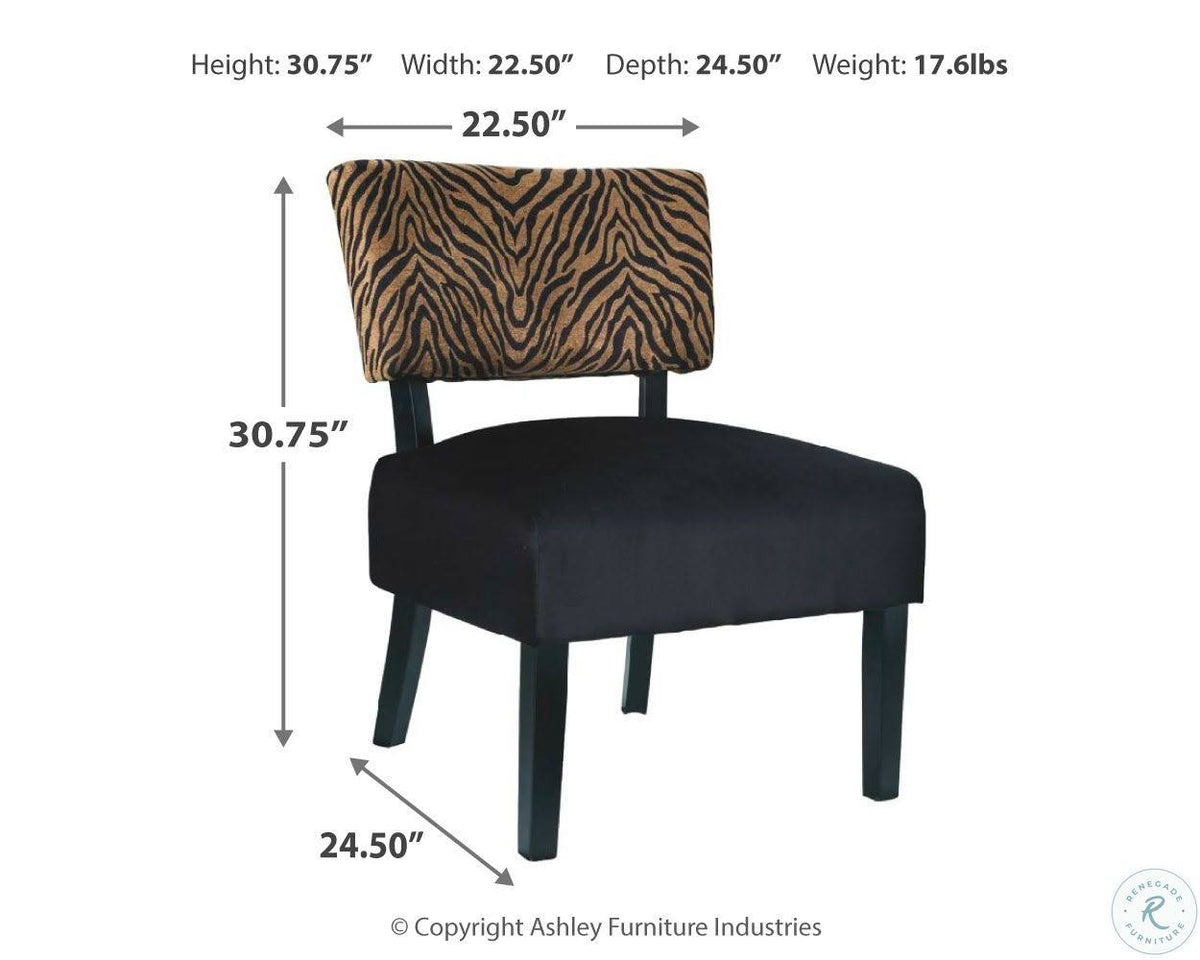 Gold Black Accent Chair Y448752