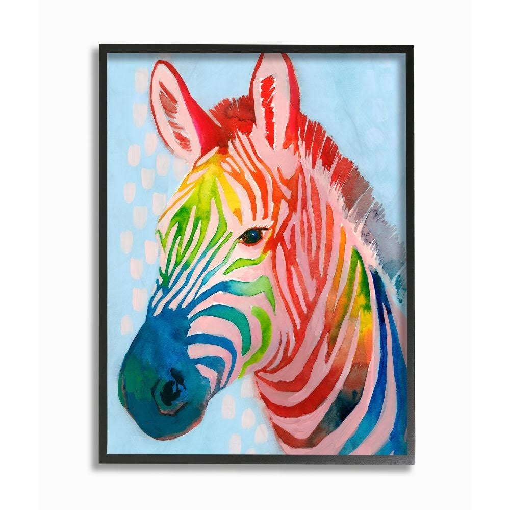 Colorful Abstract Zebra Drawing, 24 x 30 U731