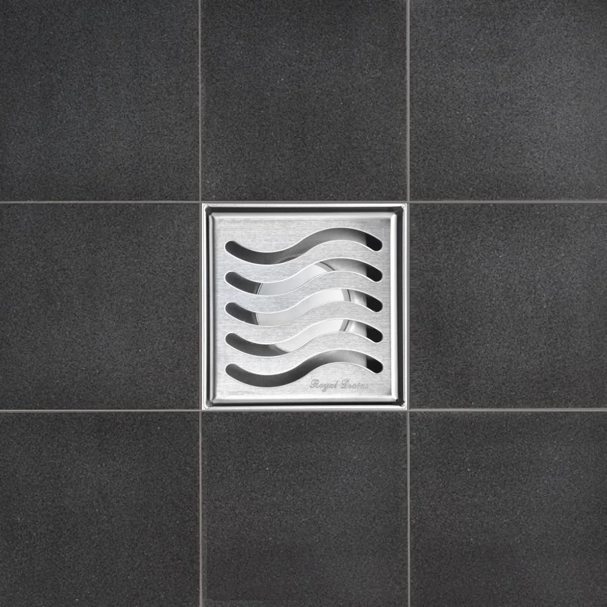 Square Shower Drain 304 Stainless Steel 4 Inch Grate with Hair Catcher M191919