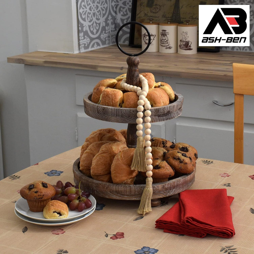Two Tiered Tray with 10 Small & 12.5 Large Plates D649