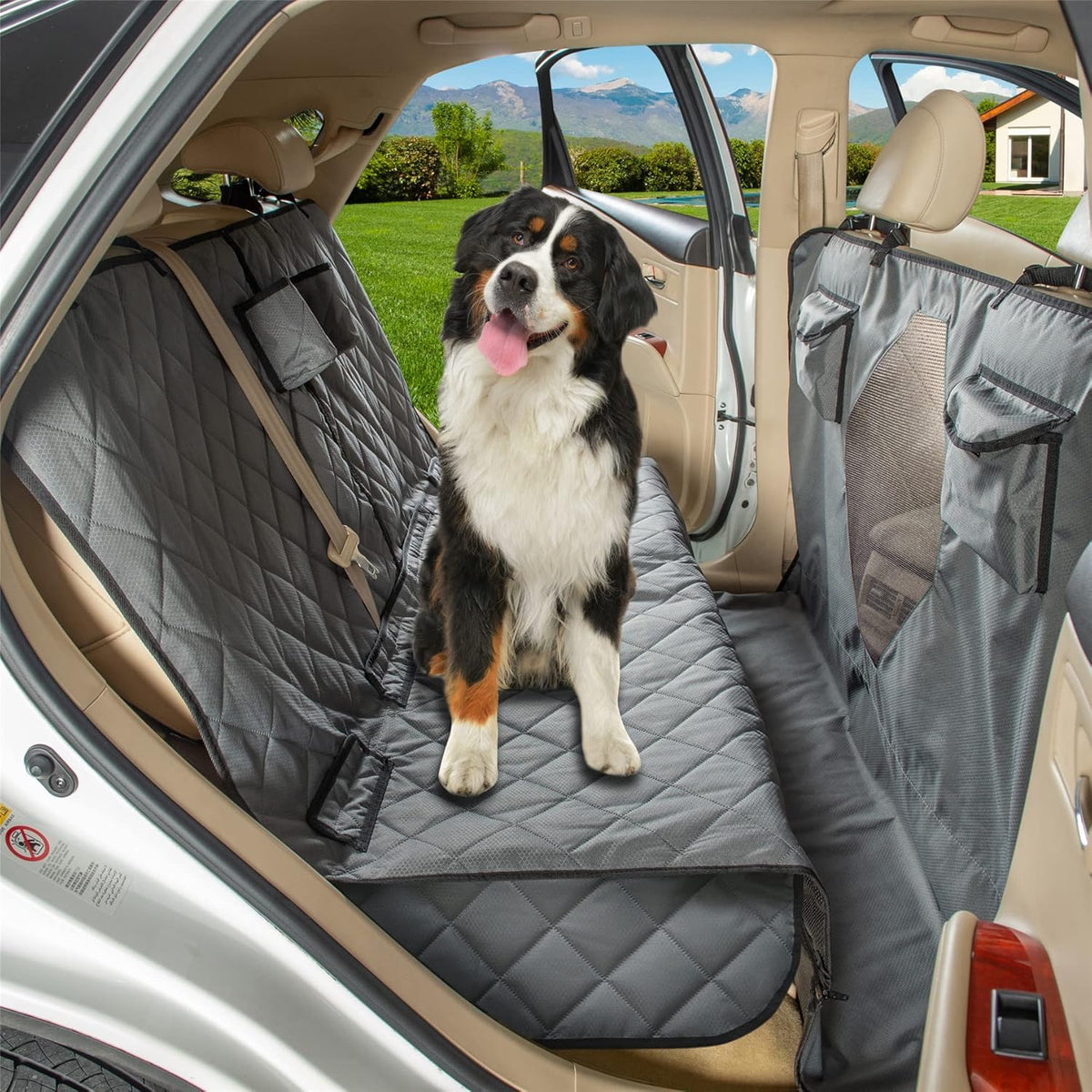 Grey X-Large Pack of 2 Detachable Pet Seat Cover with Mesh Window M31266