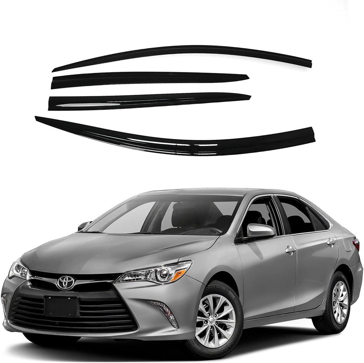 Chrome Side Window Vent Visor 4 Piece Set for Toyota Camry 2017-2021 L618123