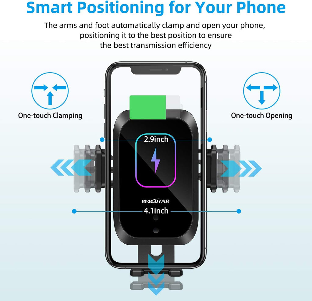 Car Cigarette Lighter Wireless Charger Phone Holder Mount, 15W Qi Fast Wireless Charging Cradle, Dual USB, Pack of 2 F83616