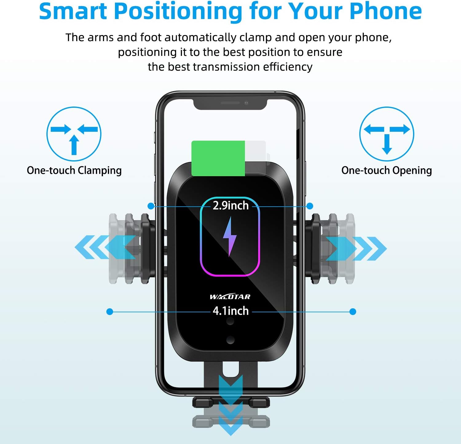 Car Cigarette Lighter Wireless Charger Phone Holder Mount, 15W Qi Fast Wireless Charging Cradle, Dual USB, Pack of 2 F83616