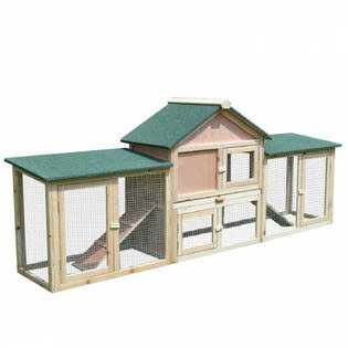Wooden Two Story Outdoor Rabbit Hutch Pet Cage F206540