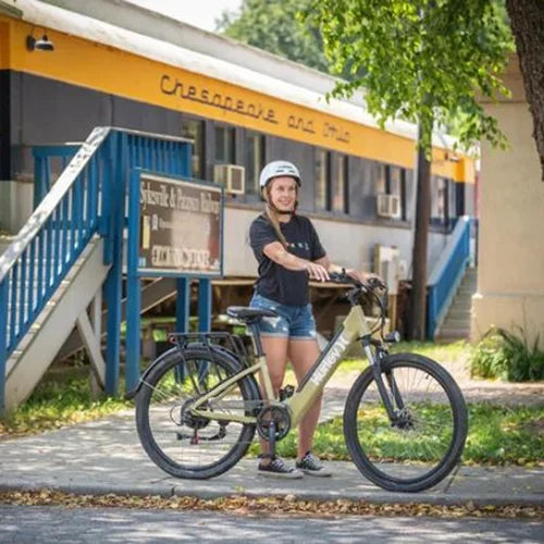 16" 7-Speed Electric Bike with Rear Rack R135796