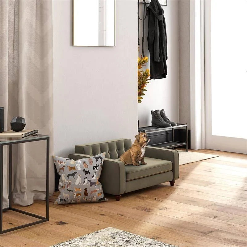 Gray Velvet Pet Sofa W8867