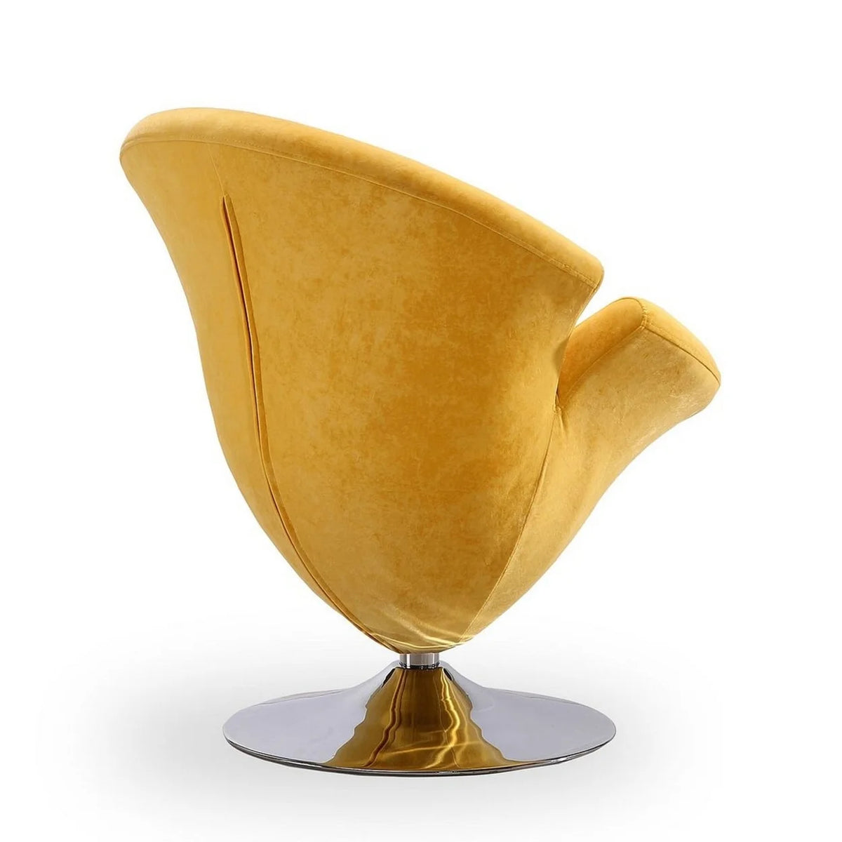 Tulip Yellow Velvet Swivel Accent Chair (Set of 2) J721905