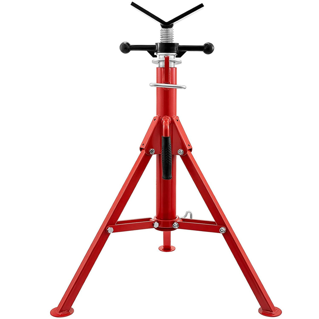 V Head Pipe Stand, Adjustable Height 24-42, 2500 lb. Load Capacity, Carbon Steel R7189