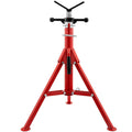 V Head Pipe Stand, Adjustable Height 24-42, 2500 lb. Load Capacity, Carbon Steel R7189