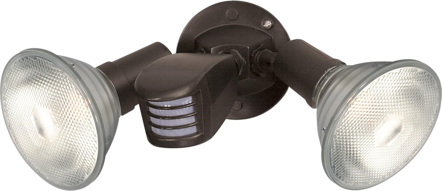 Bronze Two Light Outdoor Cast Aluminum Security Flood Light with Motion Sensor X727593