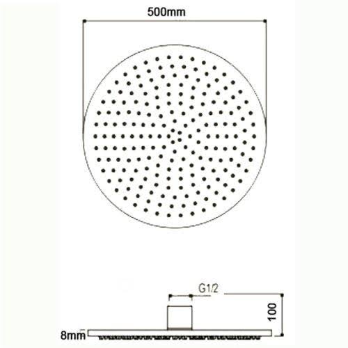 Brushed Nickel 20 inch Ceiling Mount Rainfall LED Shower Head B611045