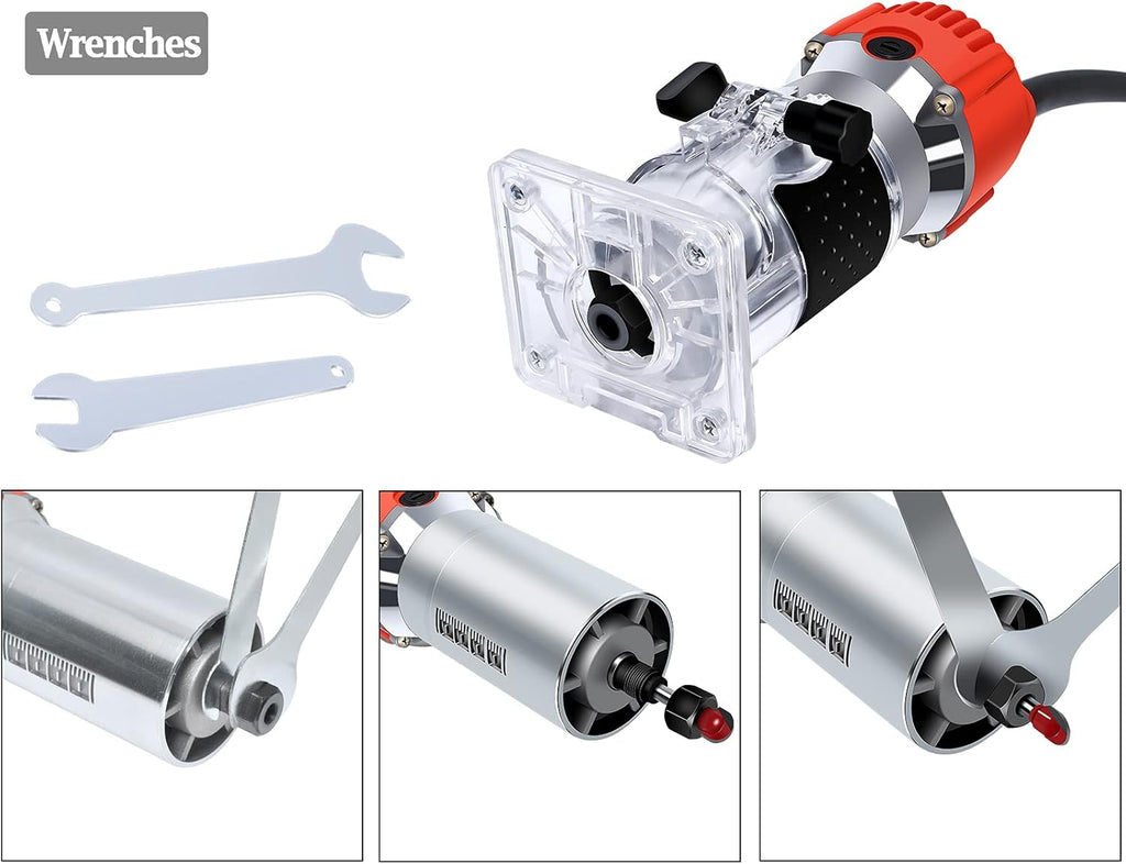 Wood Router Trimming Machine 110V 800W with 12 Pcs 1/4 Router Bits A164140