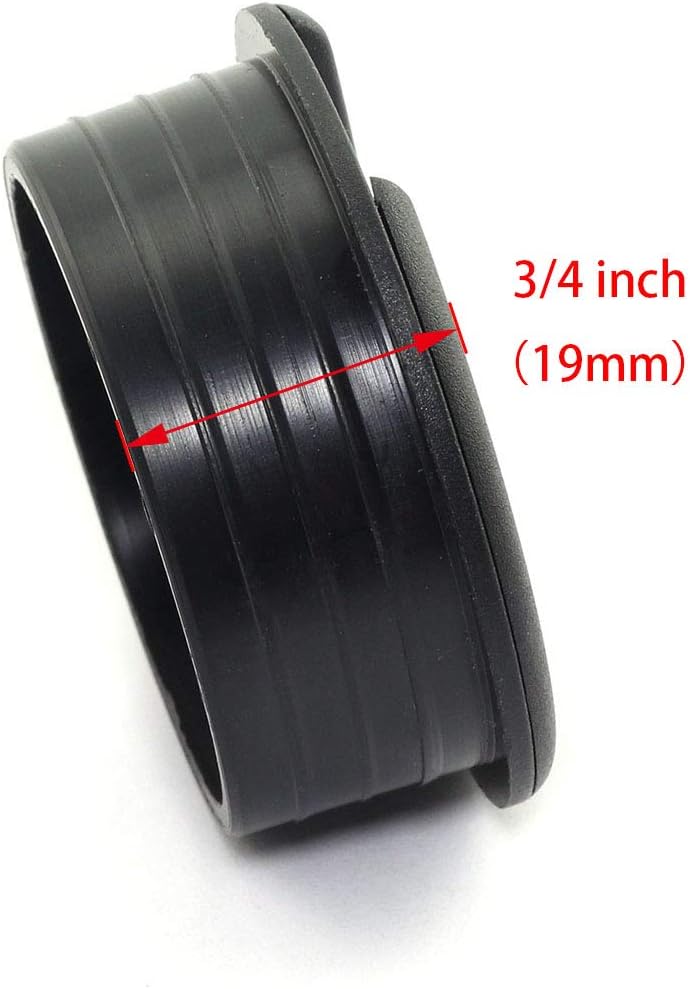 Black Plastic Desk Cable Grommets Pack of 2 S414