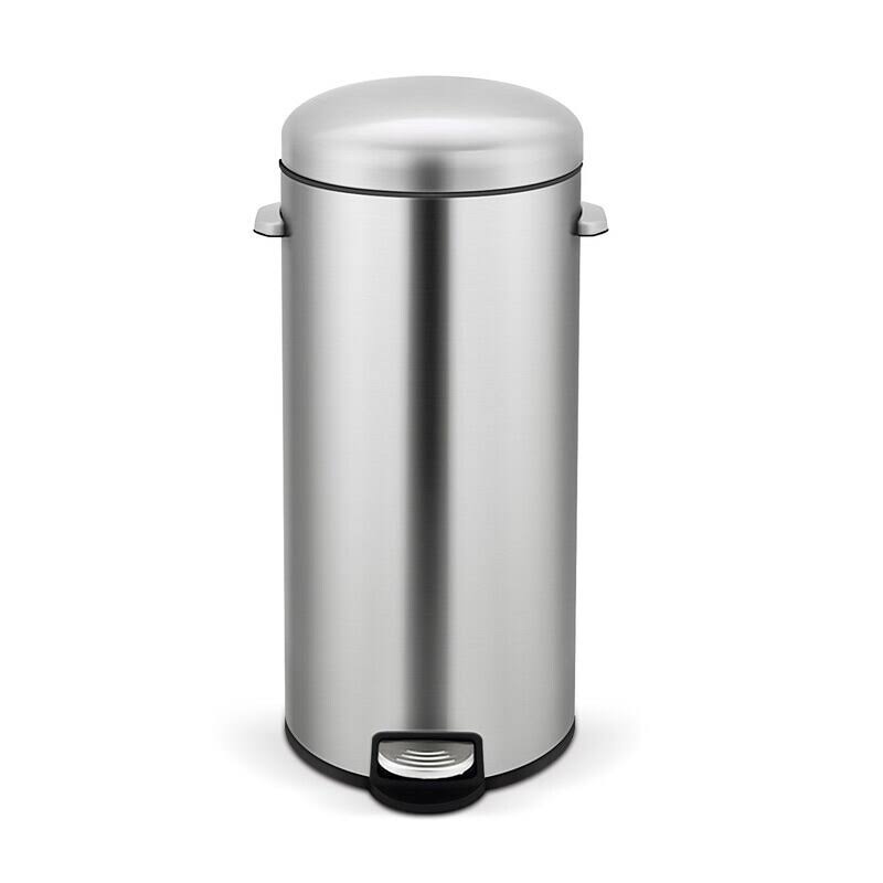 Fingerprint Free Stainless Steel Step on Trash Can Set B9560