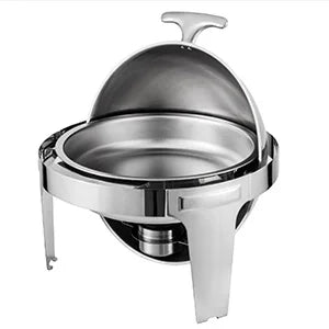 2 Packs Stainless Steel 6Qt Round Chafing Dish Buffet Warmer Set with Pans and Fuel Holders T7159