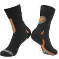 Waterproof Breathable Lightweight Cushioned Quarter Hiking Socks 1 Pair Small Black Orange B581