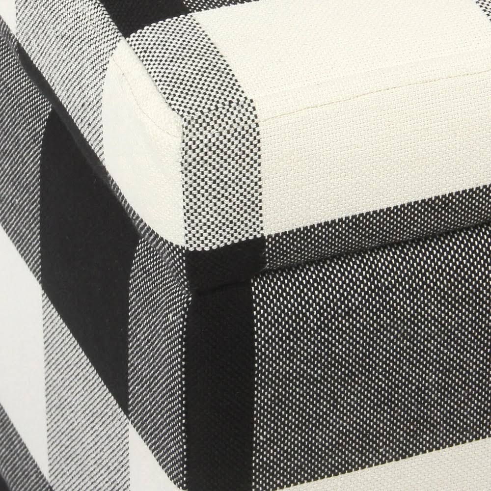 Black Plaid Decorative Storage Bench U571010
