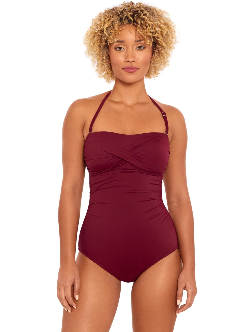 Bandeau Twist Front One Piece Swimsuit F24215