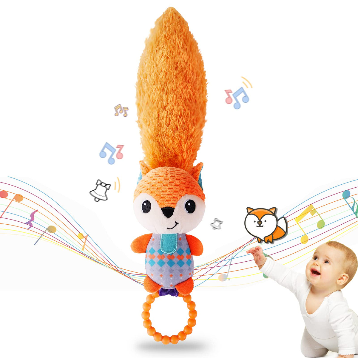 Multicolor Baby Rattles & Plush Rings Teether Toy Z3684