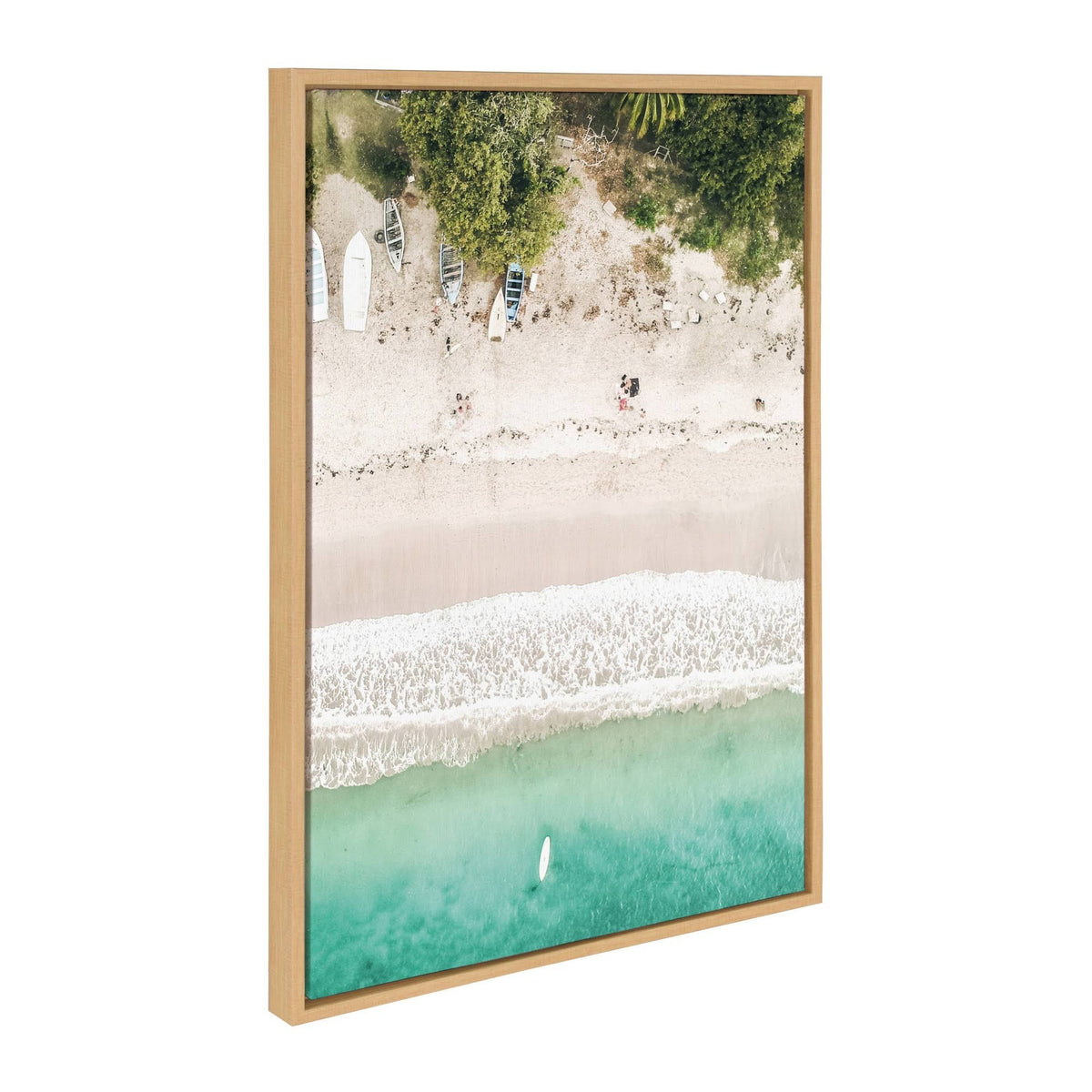 Tropical Beach from Above Framed Canvas, 23x33 M5819