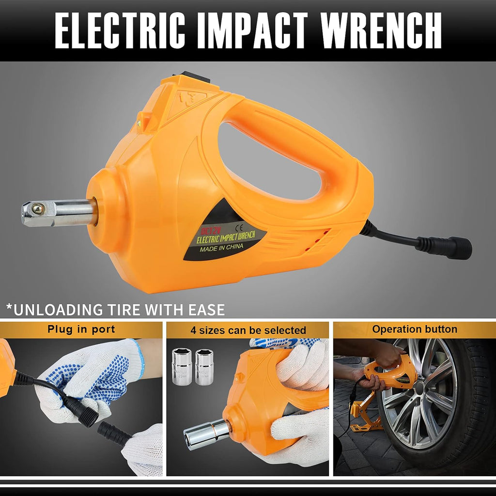 Electric Car Jack 3 Ton 12V Scissor Car Jack with Impact Wrench O204