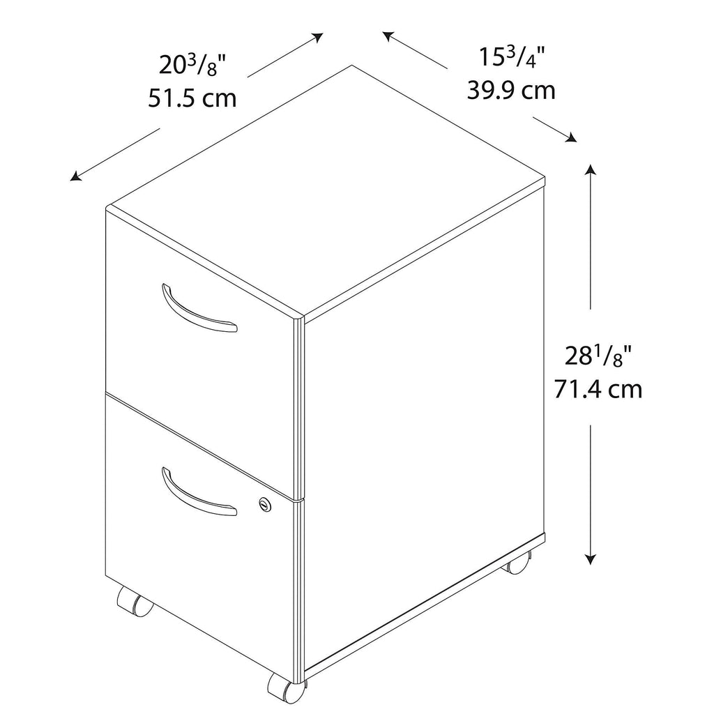 Light Oak 2 Drawer Mobile File Cabinet H1564