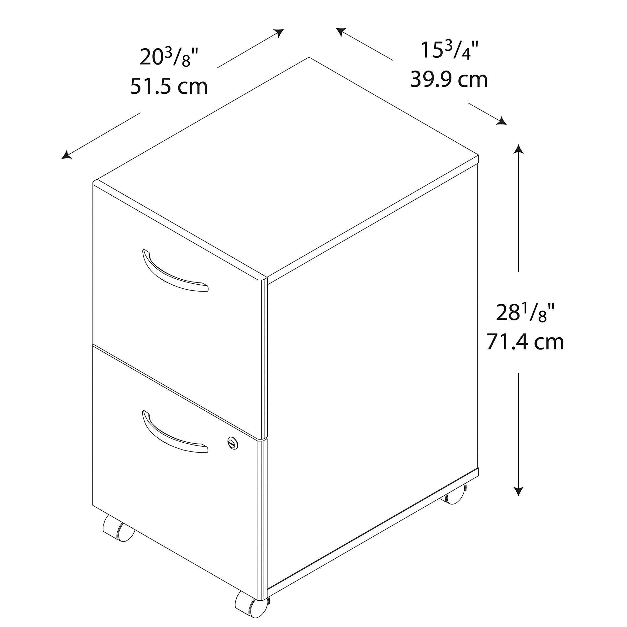 Light Oak 2 Drawer Mobile File Cabinet H1564