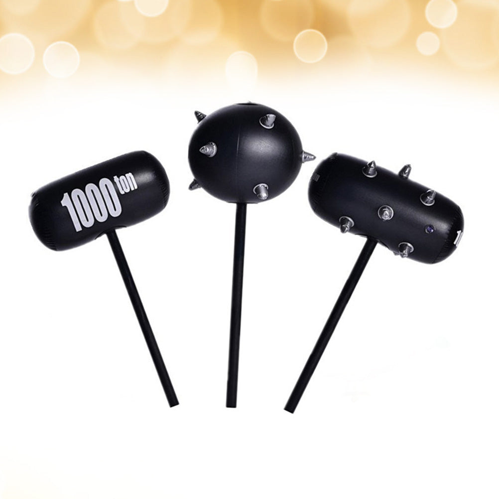 3PCS PVC Inflatable Hammers Meteor Hammer Barbed Ball Hammer Toy D33505