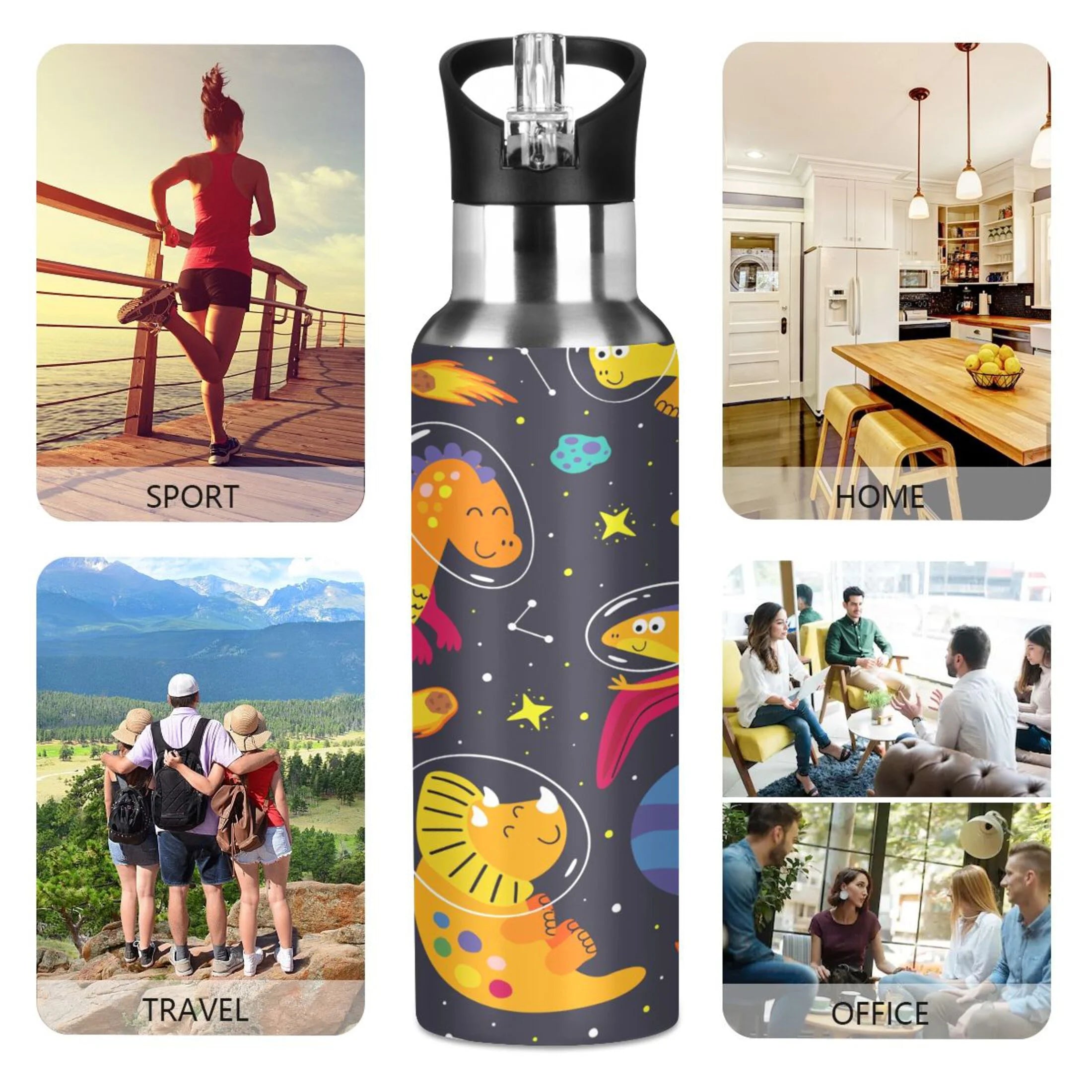 Stainless Steel Vacuum Insulated Water Bottle with Straw Lid 20 OZ P64158