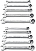 Ratcheting Combination SAE/Metric Wrench Set 10 Pc., 12 Point P16665