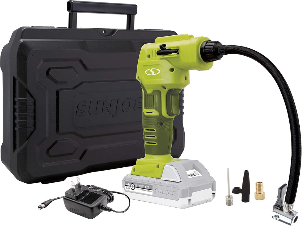 24V Tire Inflator Air Compressor with Hard-case and 2.0Ah Battery T304621