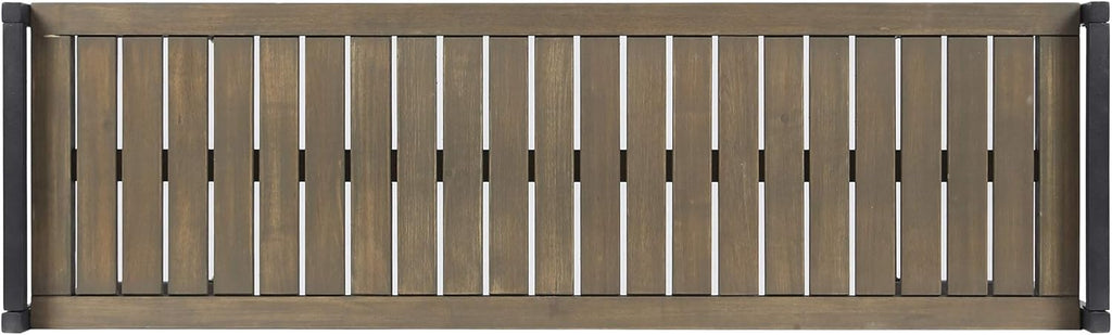 Gray Acacia Wood and Iron Bench C839