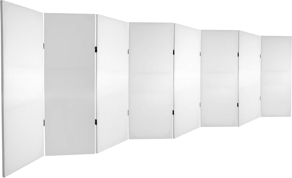 White 4 Panel Canvas Room Divider D648