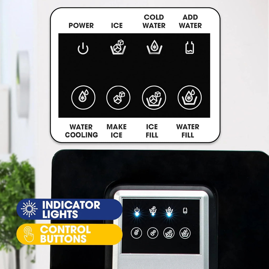Bottom Loading Water Cooler Dispenser with Ice Maker for 3 Gallon Bottle Black P376648