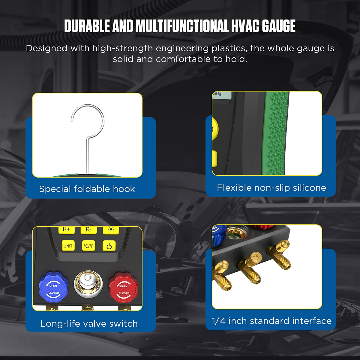 Digital Manifold Gauge for Refrigeration HVAC Systems Q926